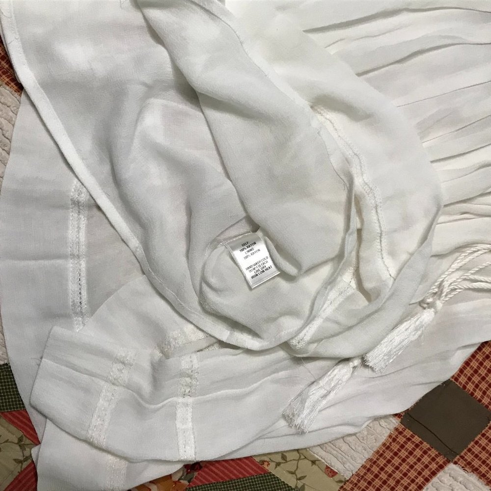 LULU's White Crochet Pleated Mini Dress — Size L - Picture 7 of 7